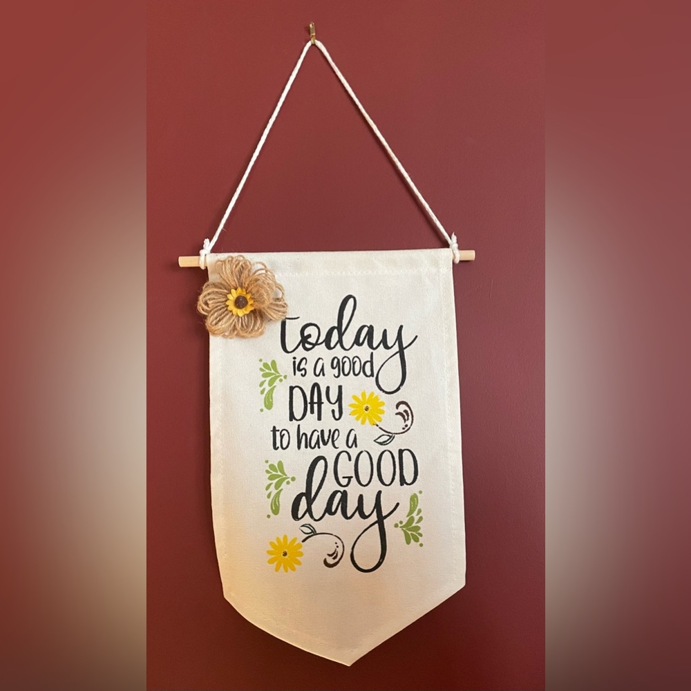 Inspirational Wall Hanging with Floral Accent